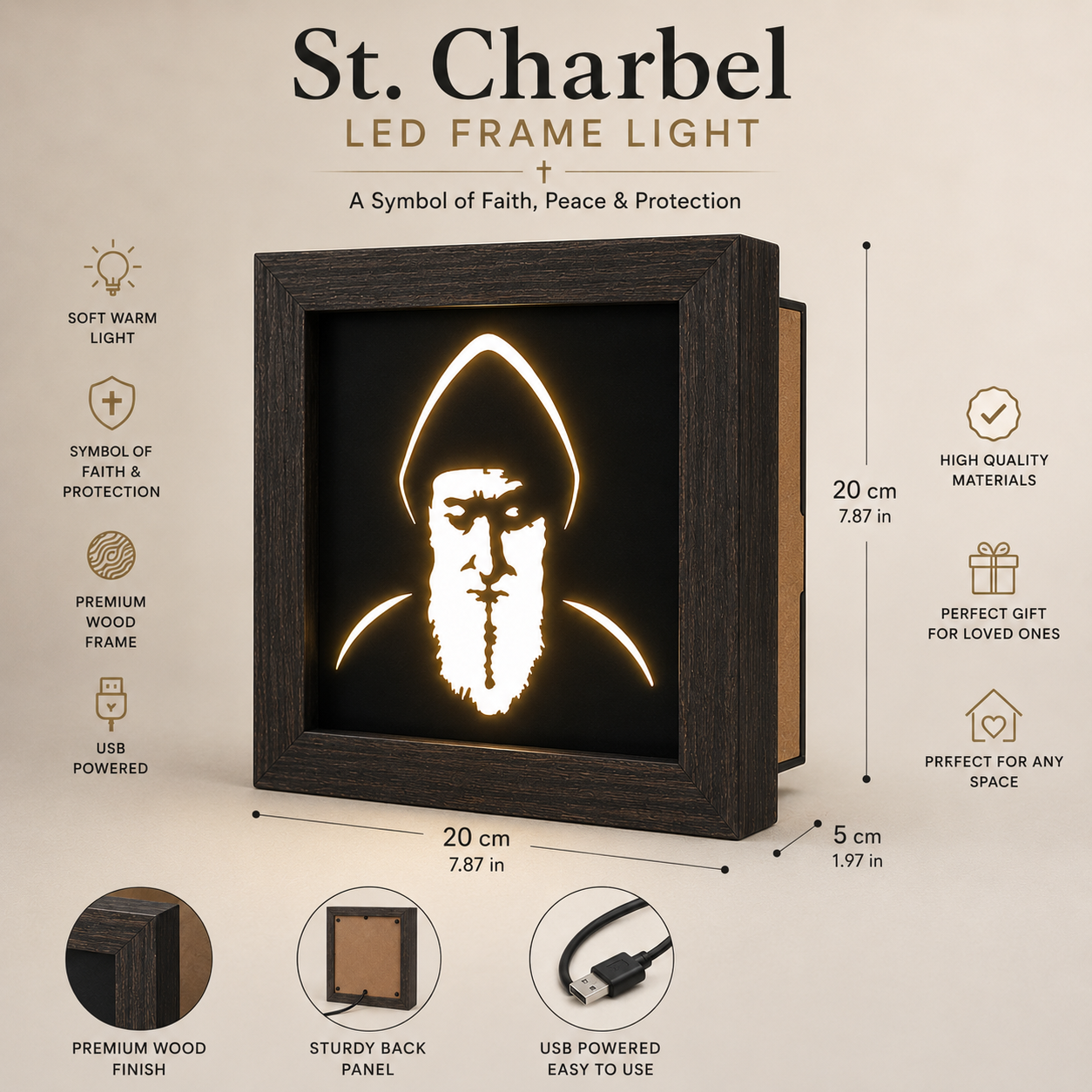 St Charbel led frame light