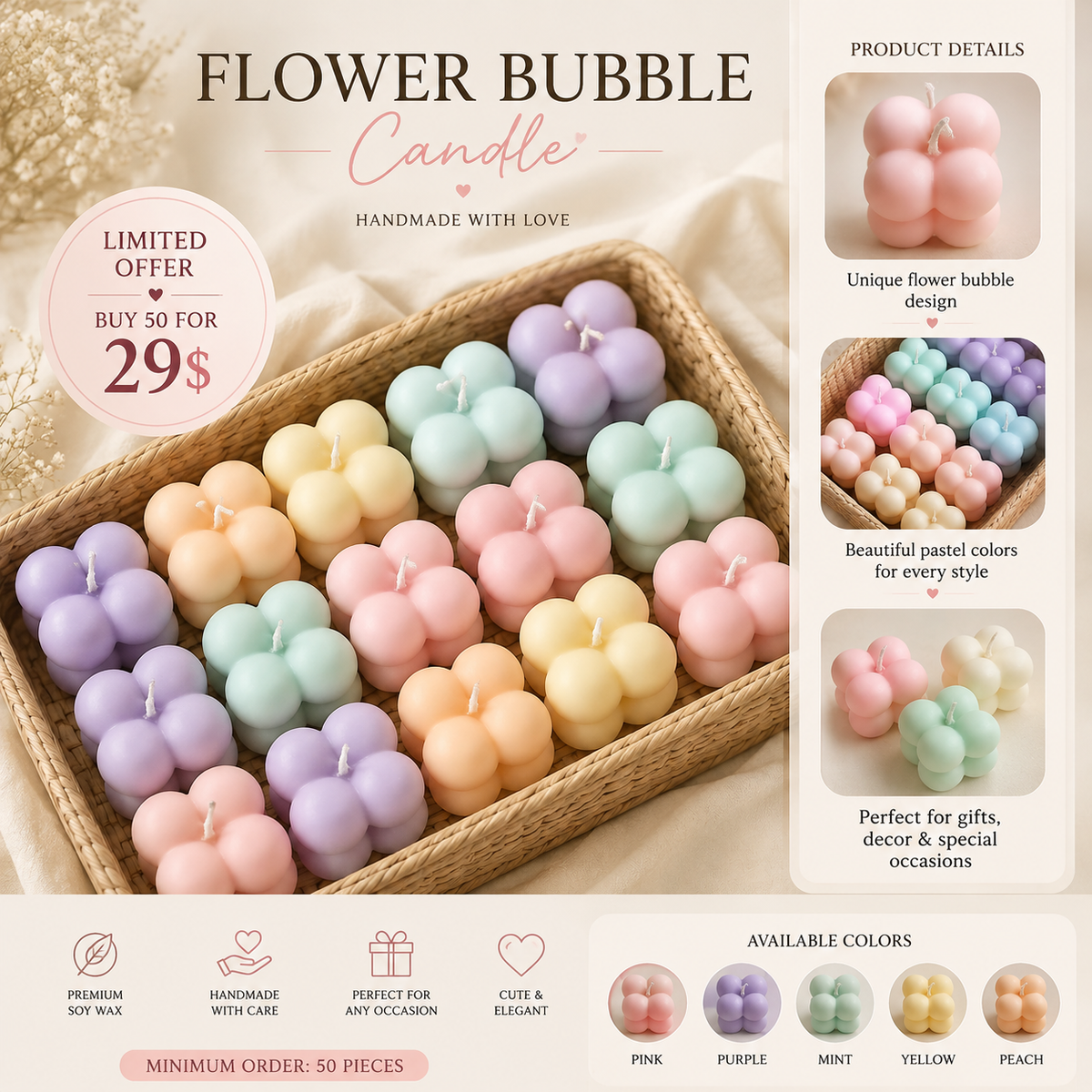 Bubble candle - 50 PC's